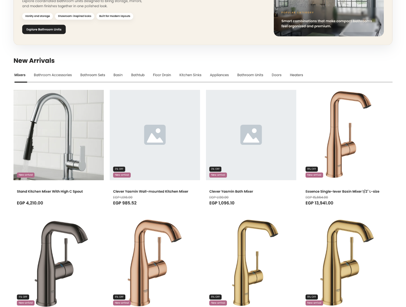 Product catalog listing.