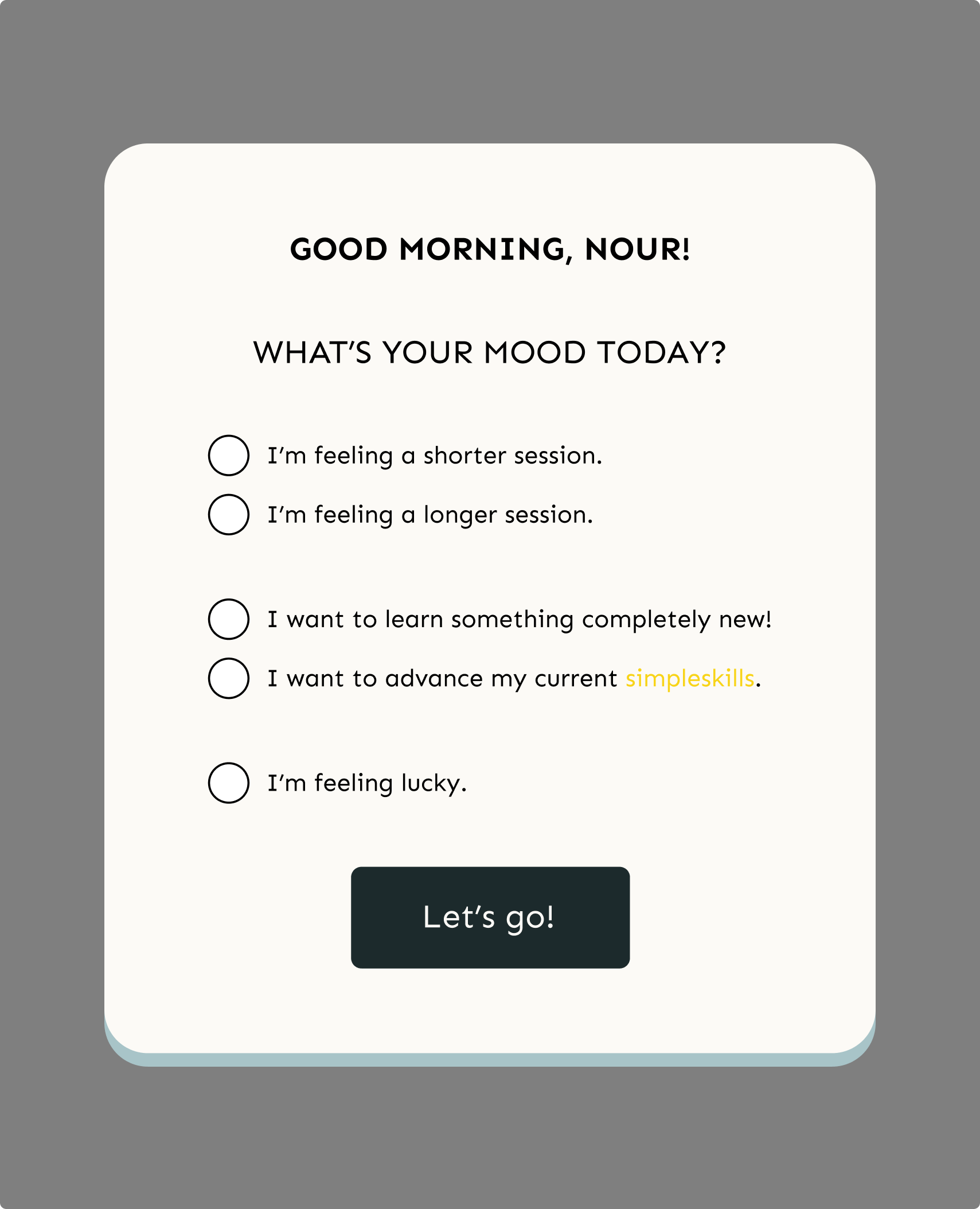 Curriculum or track view.